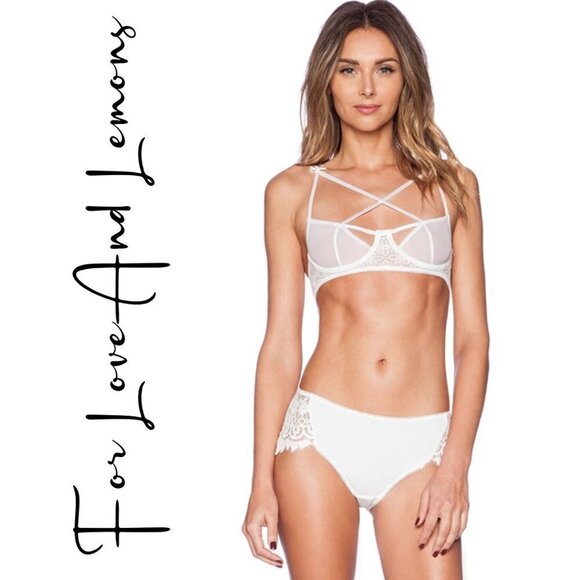 For Love And Lemons Other - For Love & Lemons Cross Your Heart Sweet Sexy Caged Bra Honeymoon